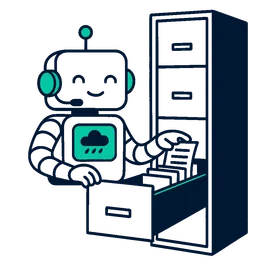 Boring robot searching for documents